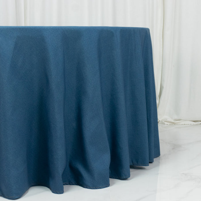 faux denim tablecloths, round tablecloths, polyester tablecloth, denim round tabecloths, faux denim polyester tablecloths#color_parent