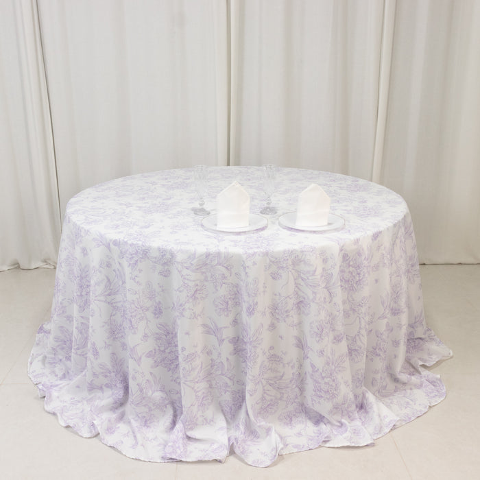 tablecloth, polyester tablecloth, round tablecloth, table cover, french toile tablecloth, floral tablecloth, table linen#color_parent
