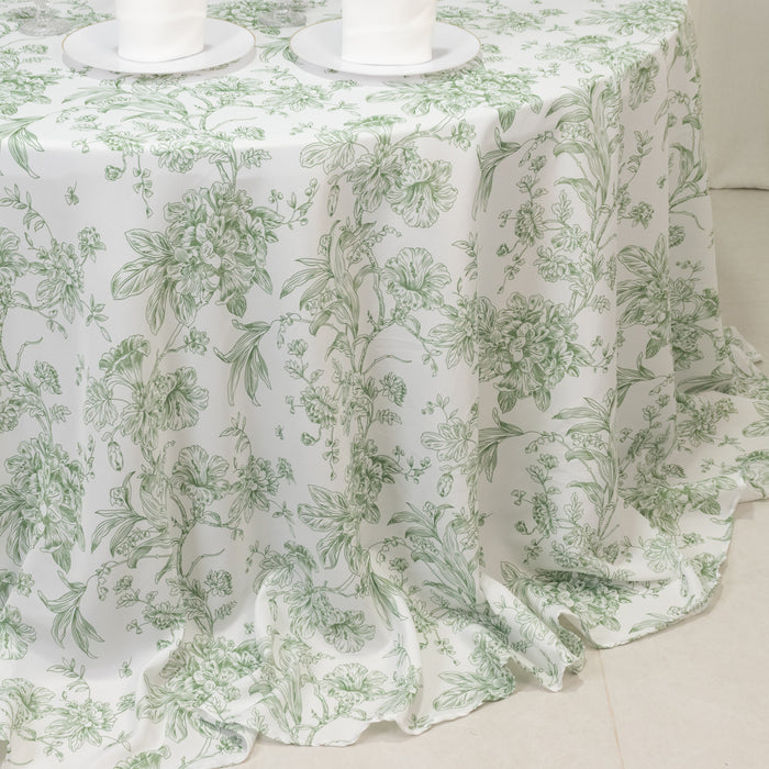 tablecloth, polyester tablecloth, round tablecloth, table cover, french toile tablecloth, floral tablecloth, table linen#color_parent