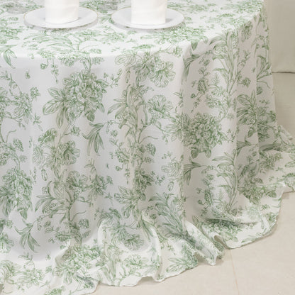 tablecloth, polyester tablecloth, round tablecloth, table cover, french toile tablecloth, floral tablecloth, table linen#color_parent
