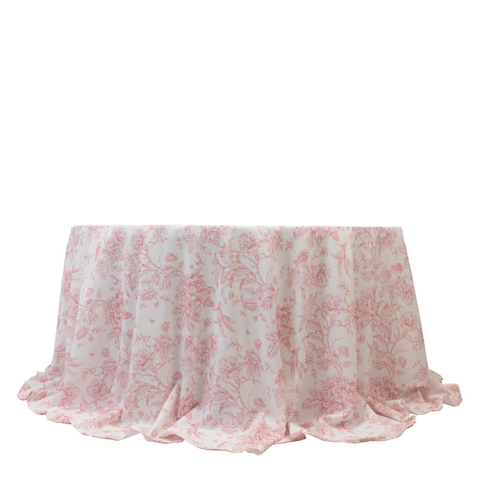 tablecloth, polyester tablecloth, round tablecloth, table cover, french toile tablecloth, floral tablecloth, table linen#color_parent
