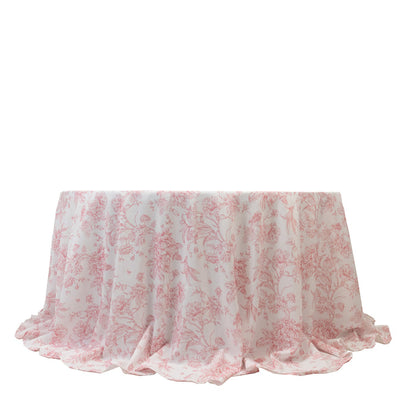 tablecloth, polyester tablecloth, round tablecloth, table cover, french toile tablecloth, floral tablecloth, table linen#color_parent