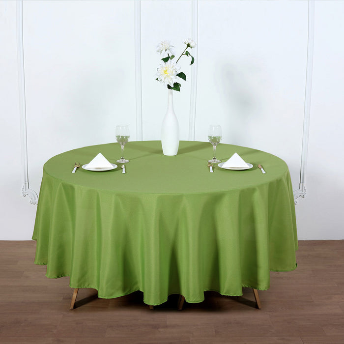 polyester tablecloths, round polyester tablecloths, decorative table covers, dining table cloth, 90 inch round tablecloth#color_apple-green