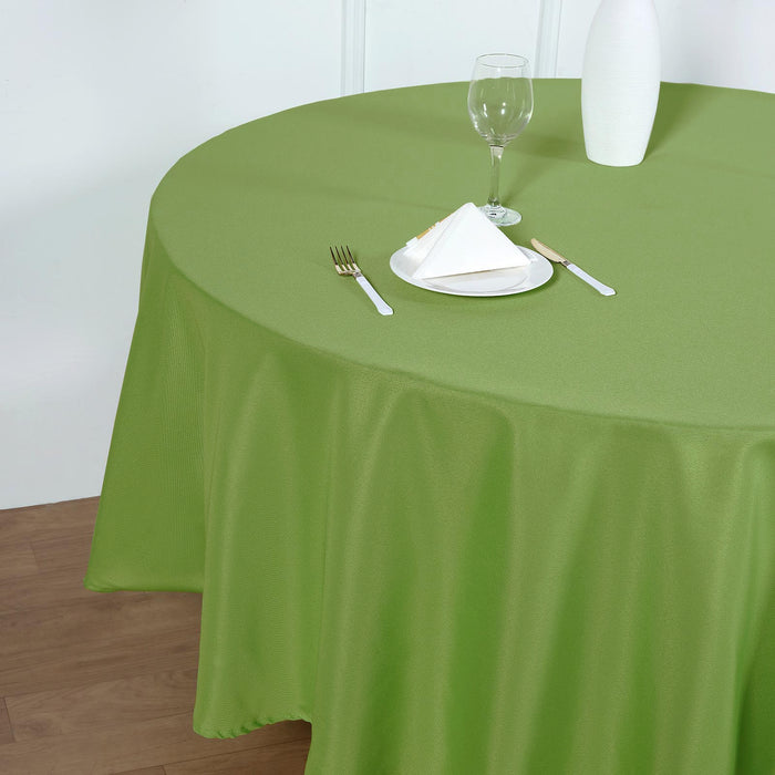 polyester tablecloths, round polyester tablecloths, decorative table covers, dining table cloth, 90 inch round tablecloth#color_apple-green