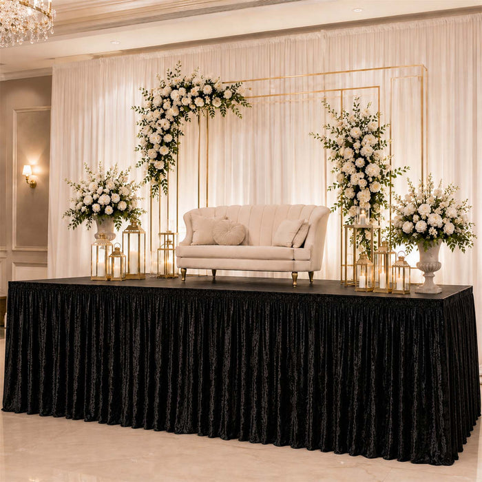 crushed velvet stage skirts, velvet stage skirts, shirred stage skirts, pleated stage skirts#color_black