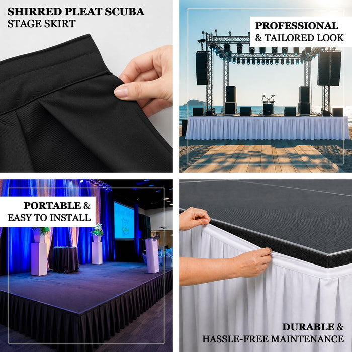 scuba stage skirt, stage skirting, scuba stage skirting, pleated stage skirt, shirred stage skirt, wrinkle free stage skirt#size_parent
