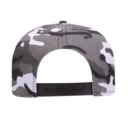 Snapback Camouflage 6-Panel Black Flat Bill