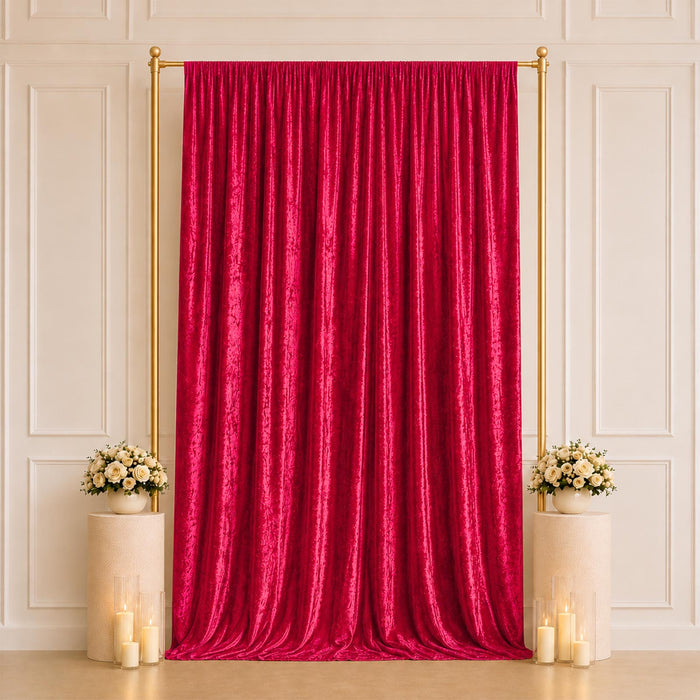 crushed velvet backdrop curtain, velvet backdrop curtain, crushed velvet drapes, backdrop curtain panel, luxury velvet backdrop#color_red