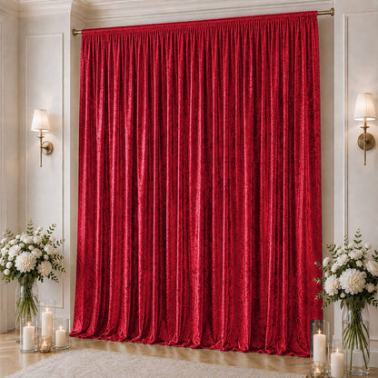 premium velvet curtain, crushed velvet backdrop curtain, velvet backdrop curtain panel, crushed velvet drapery panel, velvet curtain panel#color_red