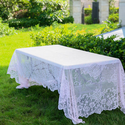 rectangle tablecloth, polyester tablecloths, lace tablecloth rectangle, floral tablecloth, vintage lace tablecloths#color_blush