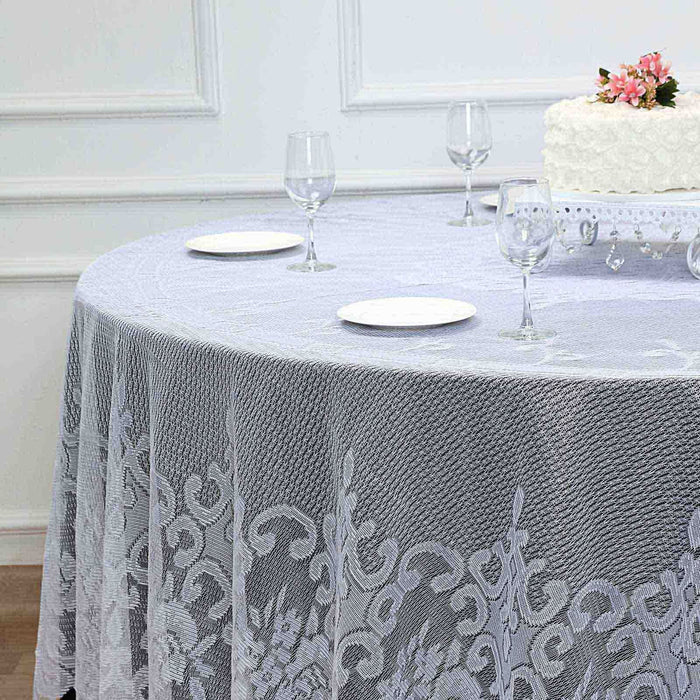 round tablecloth, polyester tablecloths, round lace tablecloth, round floral tablecloth, vintage lace tablecloths#color_white