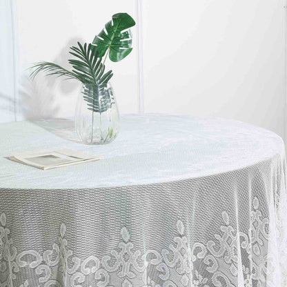 round tablecloth, polyester tablecloths, round lace tablecloth, round floral tablecloth, vintage lace tablecloths#color_ivory