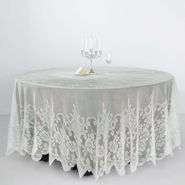 round tablecloth, polyester tablecloths, round lace tablecloth, round floral tablecloth, vintage lace tablecloths#color_ivory