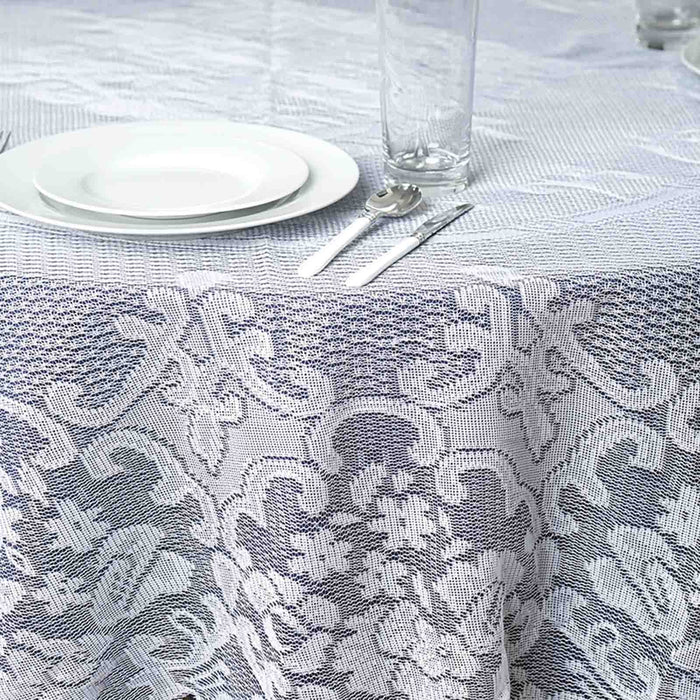 round tablecloth, polyester tablecloths, round lace tablecloth, round floral tablecloth, vintage lace tablecloths#color_ivory