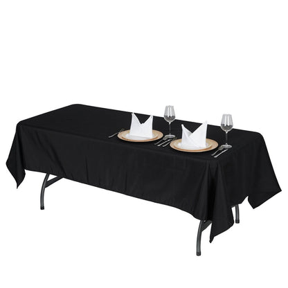 polyester tablecloths, polyester rectangle tablecloths, 60 x 102 tablecloth, heavy duty tablecloth, premium polyester tablecloth#color_black