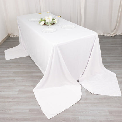 rectangle tablecloth, polyester tablecloth, tablecloths linen, dining table cloth, wrinkle free tablecloth#color_white