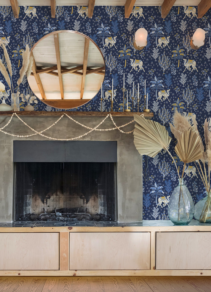 Camel's Courtyard P&S Wallpaper in a room setting