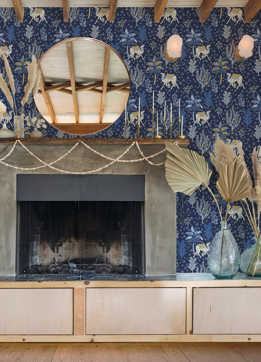 Camel's Courtyard P&S Wallpaper in a room setting