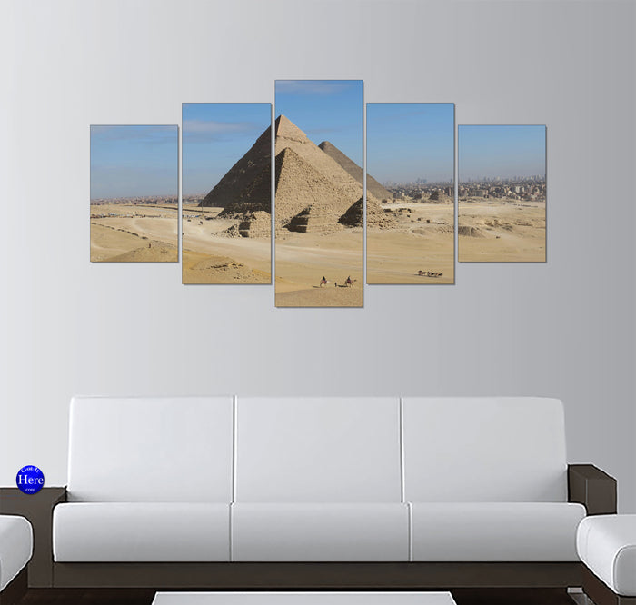 Pyramids of Giza with Cairo Skyline in Egypt