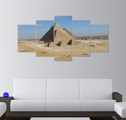 Pyramids of Giza with Cairo Skyline in Egypt