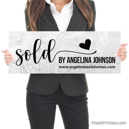 sold by sign real estate agent closing day photo sign