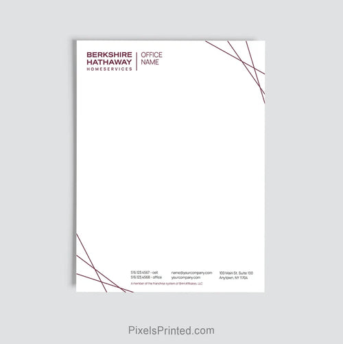 Berkshire Hathaway HomeServices real estate office letterhead