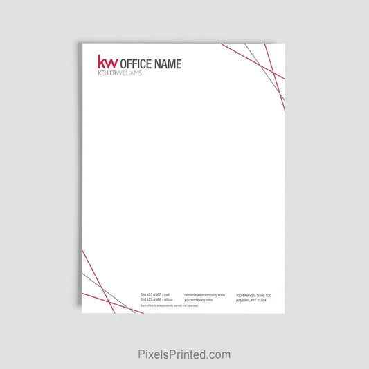 Keller Williams real estate office letterhead personalized for brokerage use