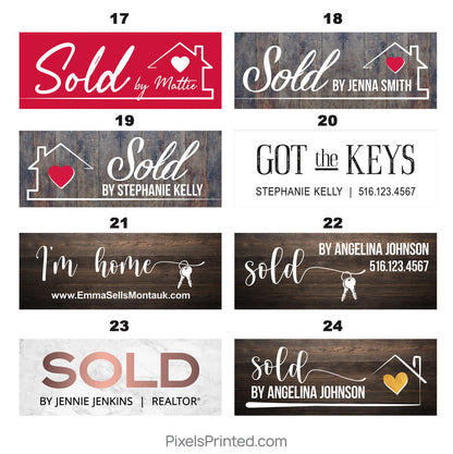Just Sold Realtor Social Media Sign - PixelsPrinted