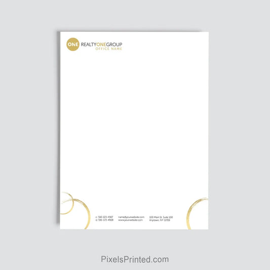 Realty ONE Group real estate office letterhead personalized for brokerage use