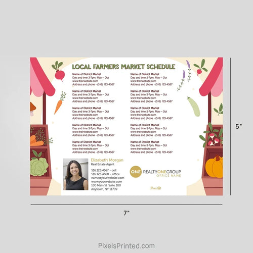 Realty ONE Group Real Estate Farmers Market Calendar Postcard Magnets postcard magnets PixelsPrinted