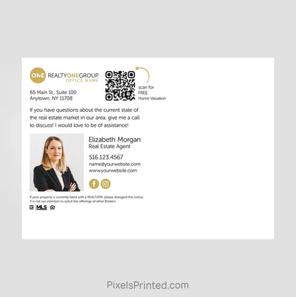 Realty One Group real estate farmers market schedule postcards PixelsPrinted