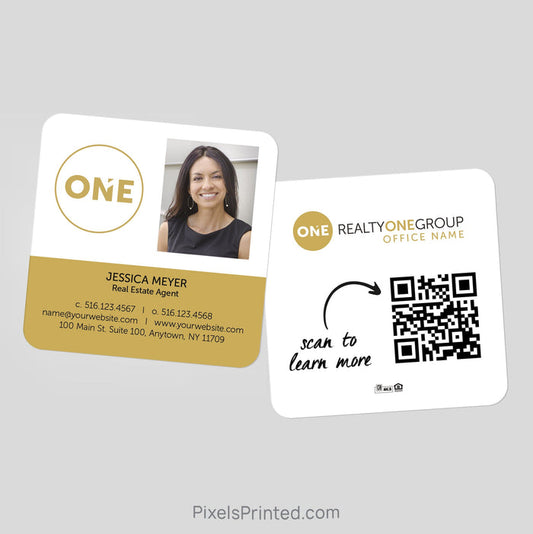 Realty ONE Group square business cards Business Cards PixelsPrinted