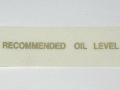 Recommended Oil Level vinyl decal Triumph BSA gold letters motorcycle