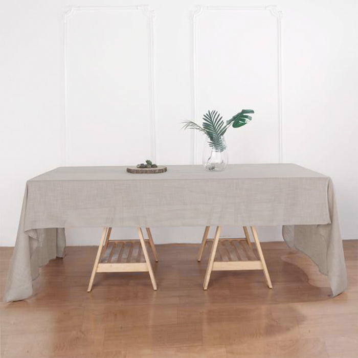 rectangle tablecloth, faux burlap tablecloth, rustic tablecloth, linen like tablecloths, textured tablecloth#color_beige