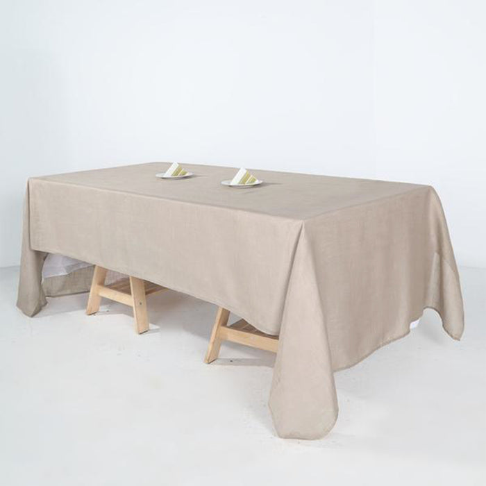 rectangle tablecloth, faux burlap tablecloth, rustic tablecloth, linen like tablecloths, textured tablecloth#color_beige