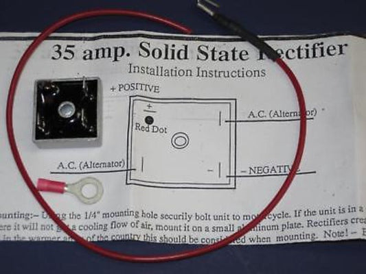 RECTIFIER solid state Lucas # 49072 Triumph Norton BSA AJS 99-9882 35 amp 6v 12v