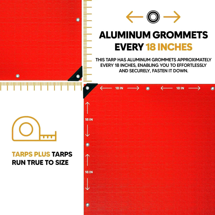 Red 20' x 30' deep red tarps suitable for ground coverage and outdoor separation use