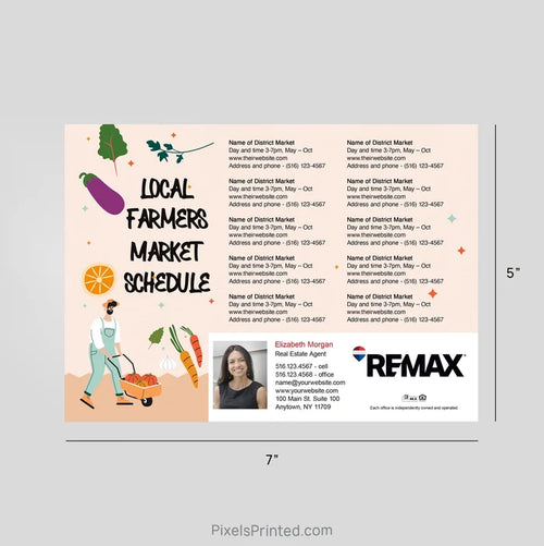 REMAX Real Estate Farmers Market calendar Postcard Magnets postcard magnets PixelsPrinted