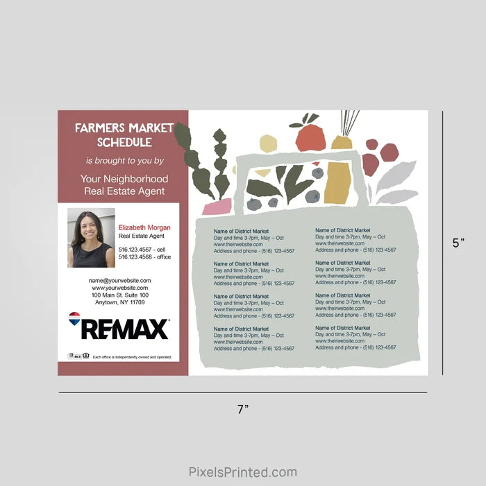 REMAX Real Estate Farmers Market calendar Postcard Magnets postcard magnets PixelsPrinted