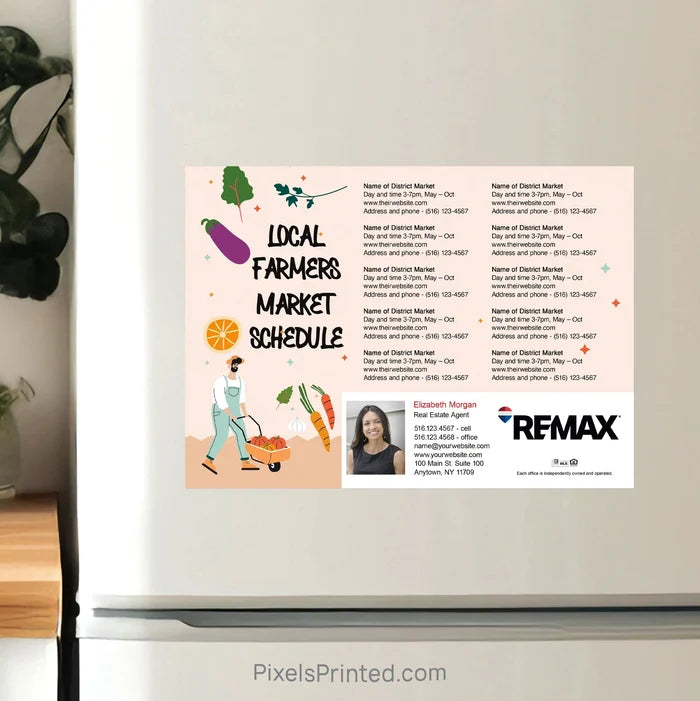 REMAX Real Estate Farmers Market calendar Postcard Magnets postcard magnets PixelsPrinted