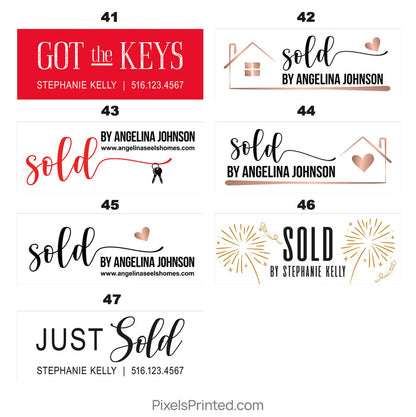 Just Sold Realtor Social Media Sign - PixelsPrinted