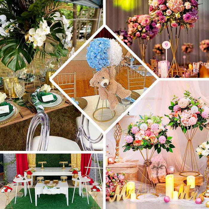 pedestal columns, metal flower stands, tall flower stands, flower pedestals, gold flower stands#size_parent
