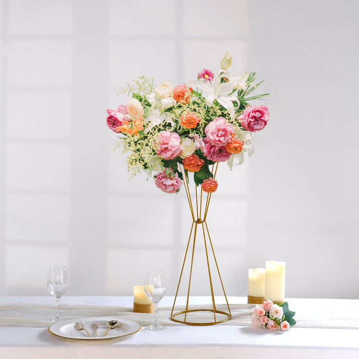 pedestal columns, metal flower stands, tall flower stands, flower pedestals, gold flower stands#size_parent