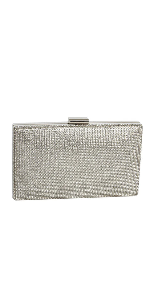 silver/no size/Camille La Vie/Rhinestone Handbag with Metal Top Closure /front1