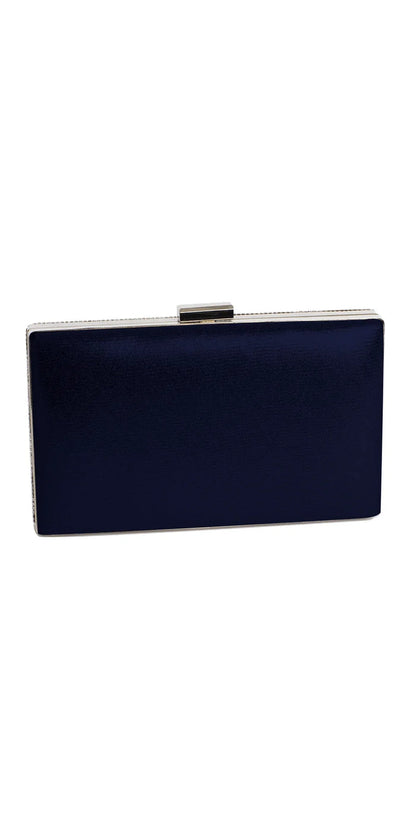 navy/no size/Camille La Vie/Rhinestone Handbag with Metal Top Closure /back 1