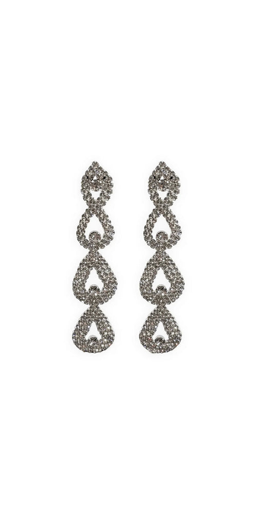 silver/one size/Camille La Vie/Rhinestone Multi Drop Earrings /front
