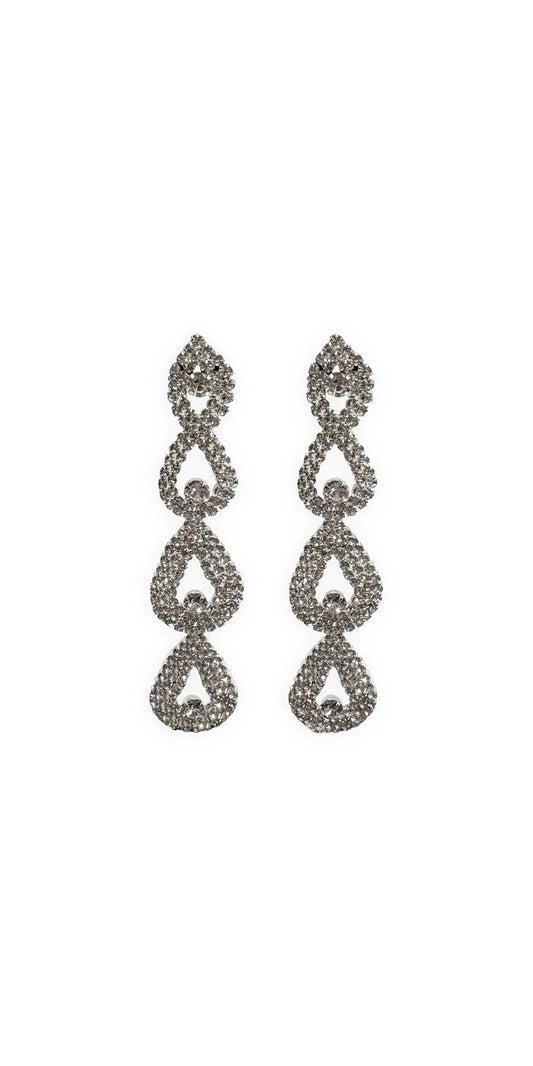 silver/one size/Camille La Vie/Rhinestone Multi Drop Earrings /front