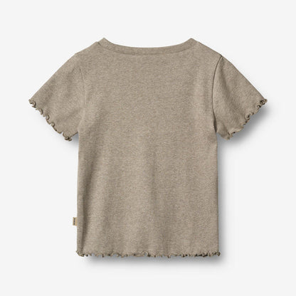 Wheat Main Rib T-shirt S/S Alicia T-Shirt 0072 gravel melange