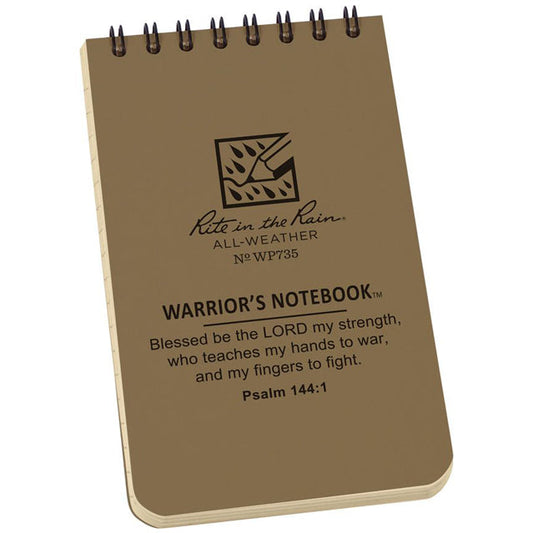Rite in the Rain All-Weather Warrior's Notebook, Bible Scriptures, Coyote Brown