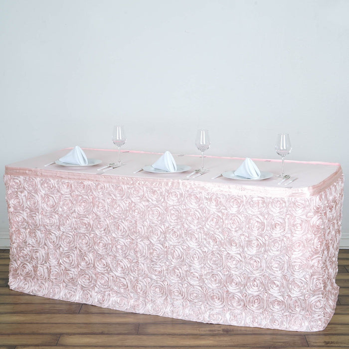 table skirt, pleated table skirt, table skirt velcro, table skirt design, table skirt linen, satin table skirt#color_blush